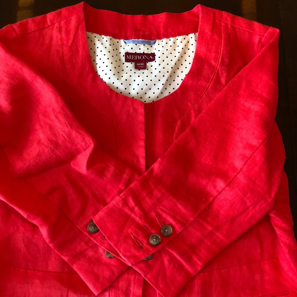 3/4 sleeve linen jacket